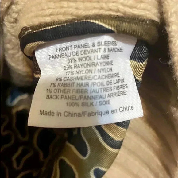 Tory Burch beige long sleeve scoop neck cashmere blend sweater XS - Picture 5 of 6